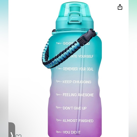Giotto Large 1 Gallon/64 oz Motivational Water Bottle with Paracord Handle - Picture 3 of 7